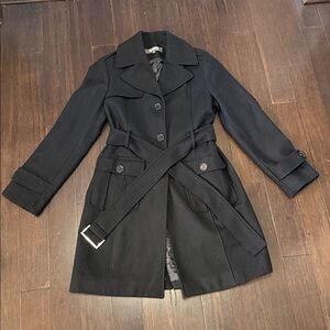 Kenneth Cole Black Wool Coat